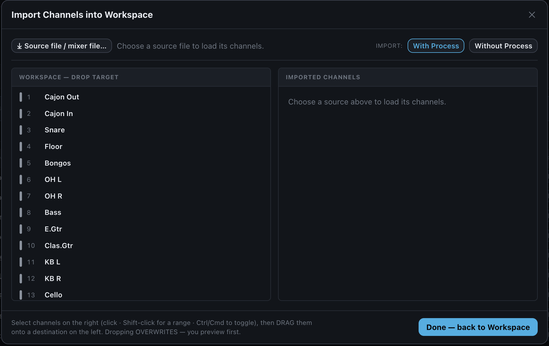 1. Open Import Channel